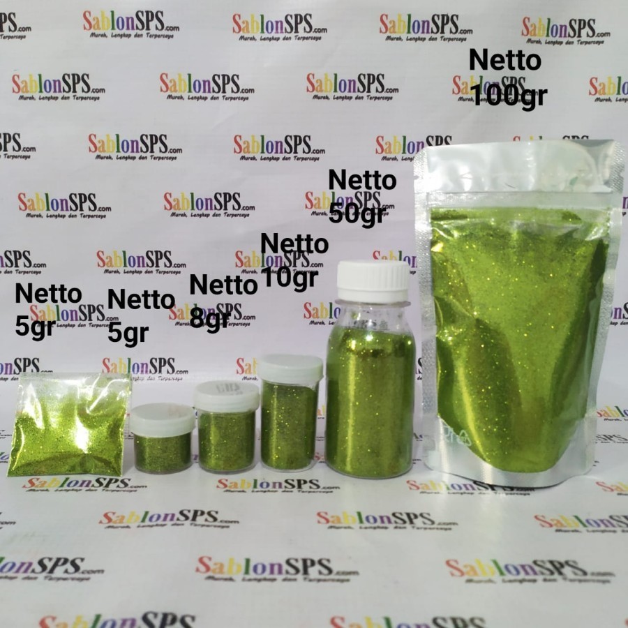 LIME GREEN GLITTER POWDER 50g