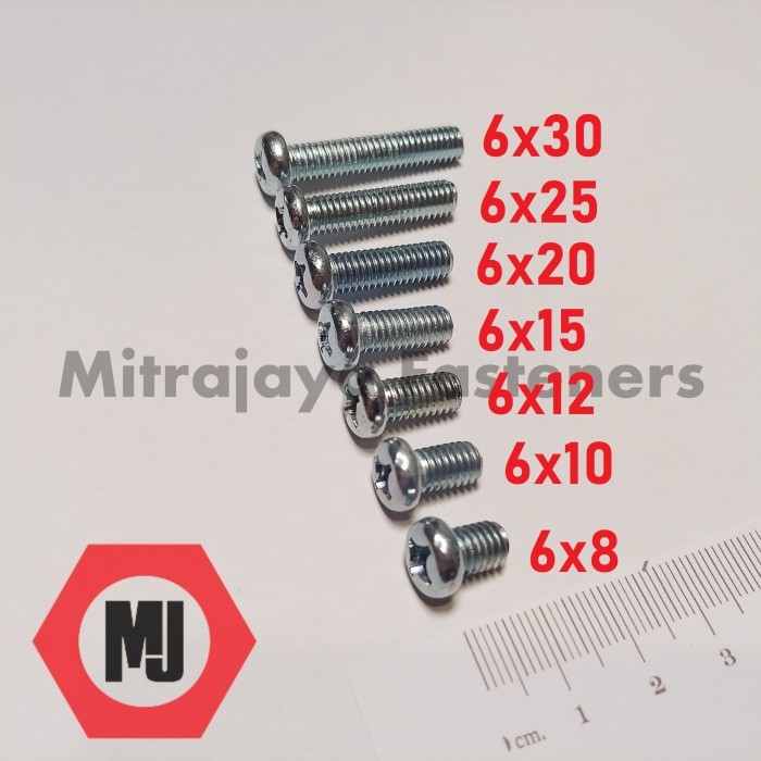 น็อตไขควง JP M6x10 +