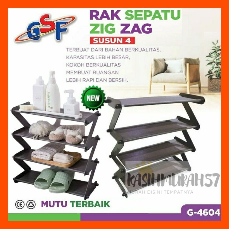 GSF G-4604 SHOE RACK / 4-TIER ZIG ZAG SHOE RACK GSF 4604 / 4-TIER SHOE, รองเท้าแตะ, รองเท้าแตะ, และร