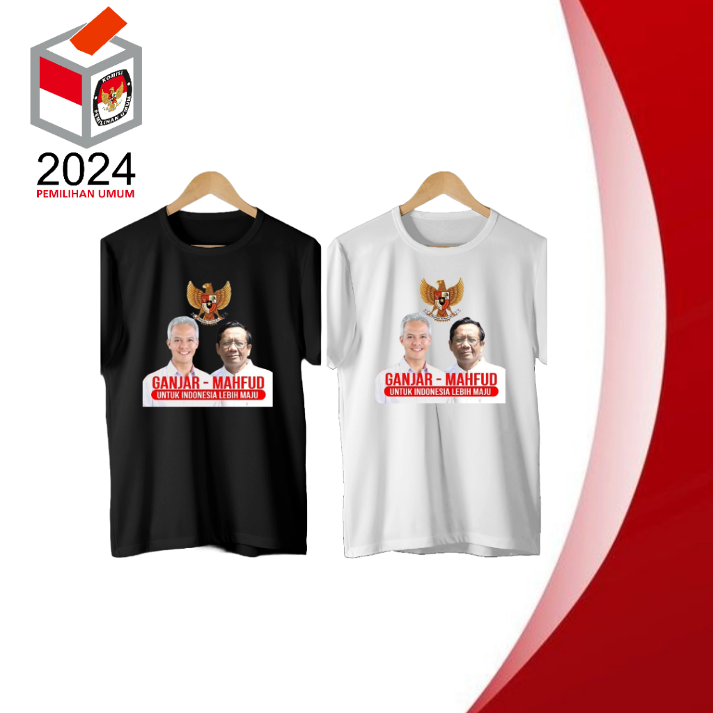 เสื้อยืด ELECTION GANJAR และ MAHFUD ปี 2024