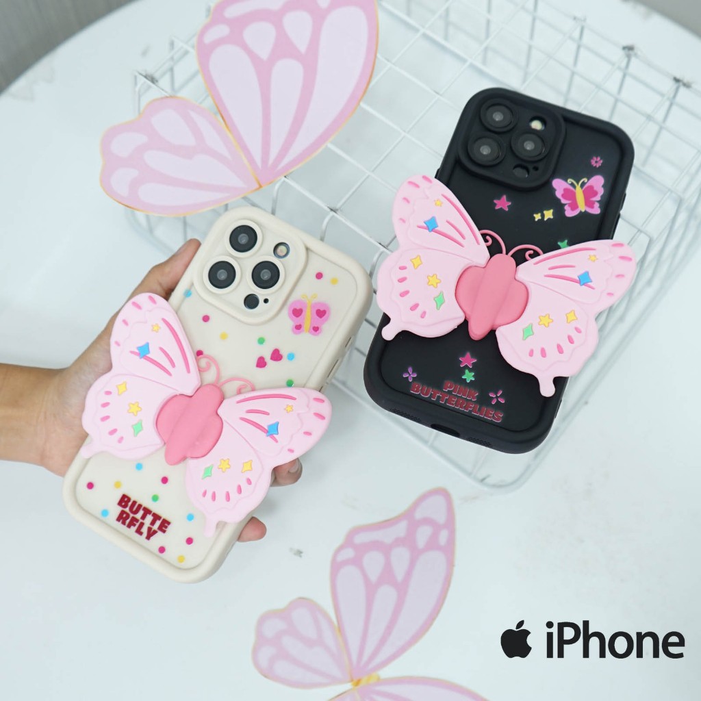 (3D11) Softcase 3D ผีเสื้อ Iphone 6 7/8 6+/8+ X/XS XR XS MAX 11 11PRO 11PRO MAX 12PRO 12PRO MAX 13 1