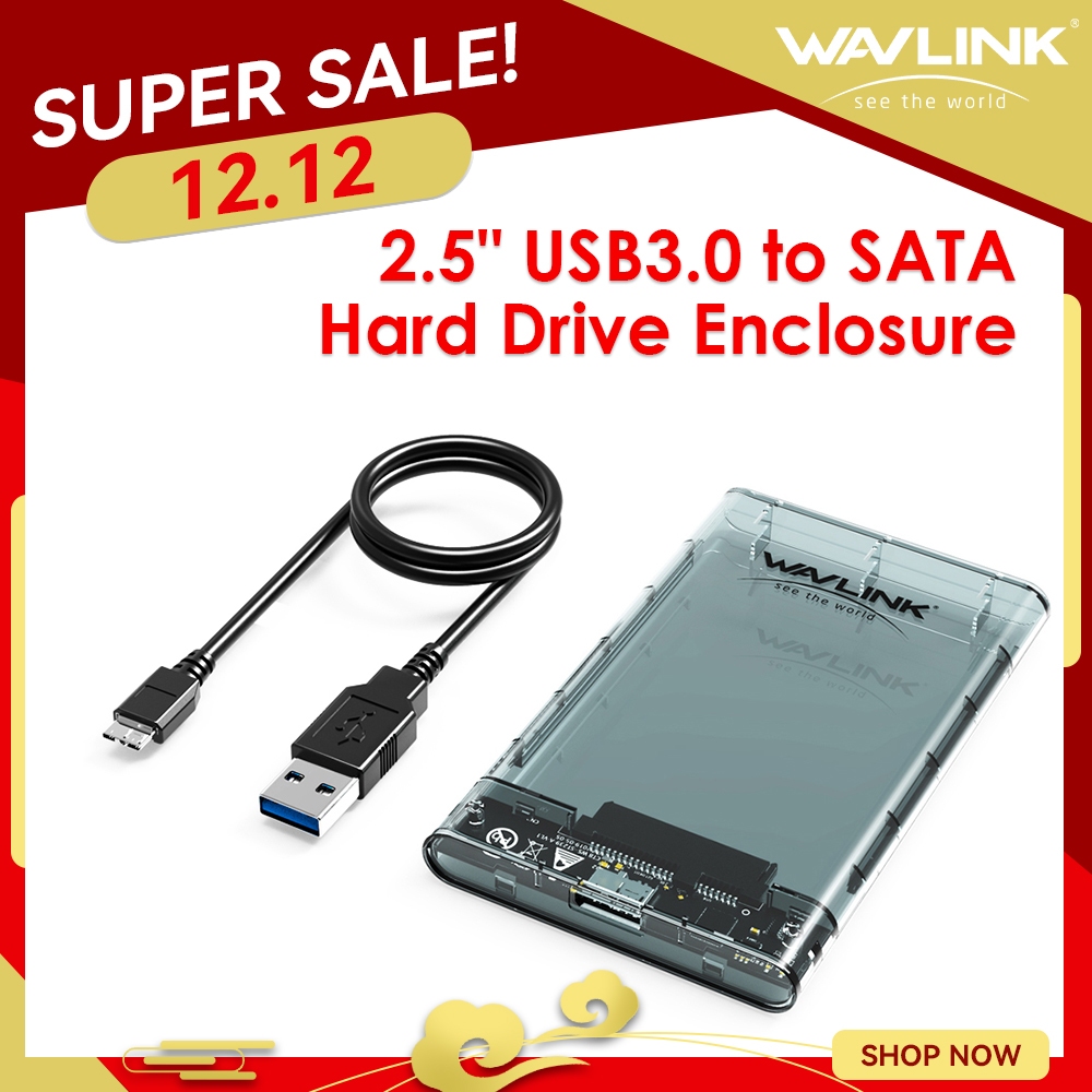 Wavlink ฮาร์ดไดรฟ์ภายนอก 2.5 นิ้ว USB3.0 เป็น SATA III สําหรับ HDD SSD 7 มม. 9.5 มม. 2.5 นิ้ว รองรับสูงสุด 4TB พร้อม UASP สําหรับ WD Seagate Samsung PS4 Xbox