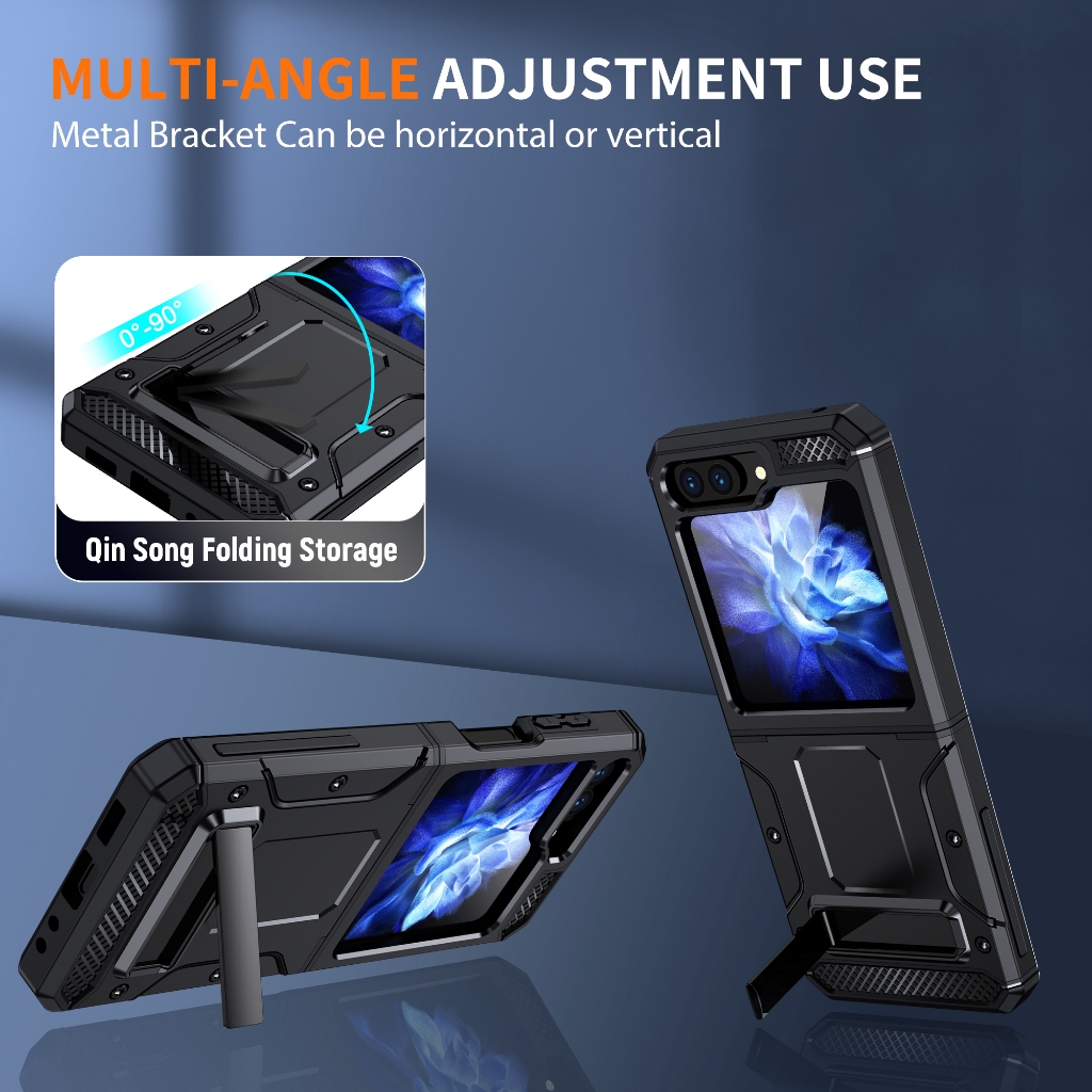 Armor Kick Stand Case Samsung Flip 5 Flip5 z flip 5 Billiony Drop Grade Protection Case