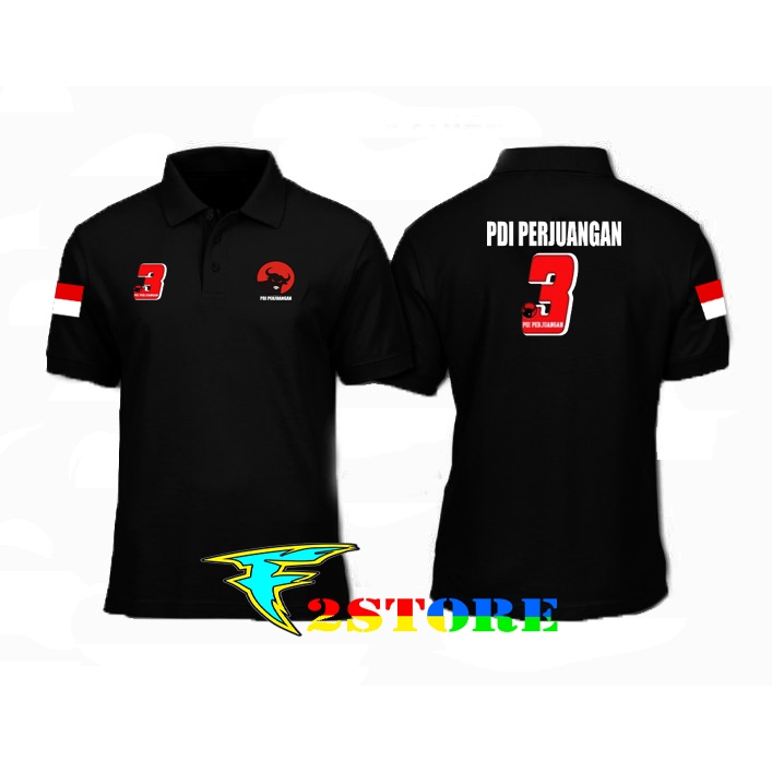 PDI PERJUANGAN เสื้อคอปก - INDONESIAN DEMOCRATIC PARTY SHORT - LONG - 03 F2ASTORE