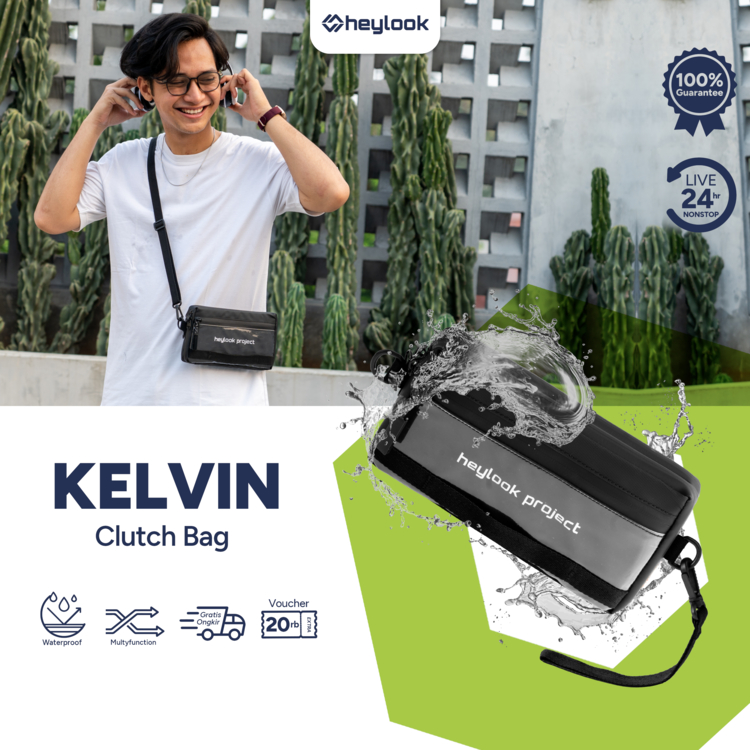 Heylook Official - กระเป๋าสะพายข้างผู้ชาย KELVIN กระเป๋าสะพายข้าง อเนกประสงค์ 4 in 1 HP สลิงโทรศัพท์ กระเป๋าคลัทช์ กระเป๋าผู้ชาย กระเป๋าถือ กันน้ํา กระเป๋าสะพายข้าง หนัง กระเป๋าคาดเอว Distro