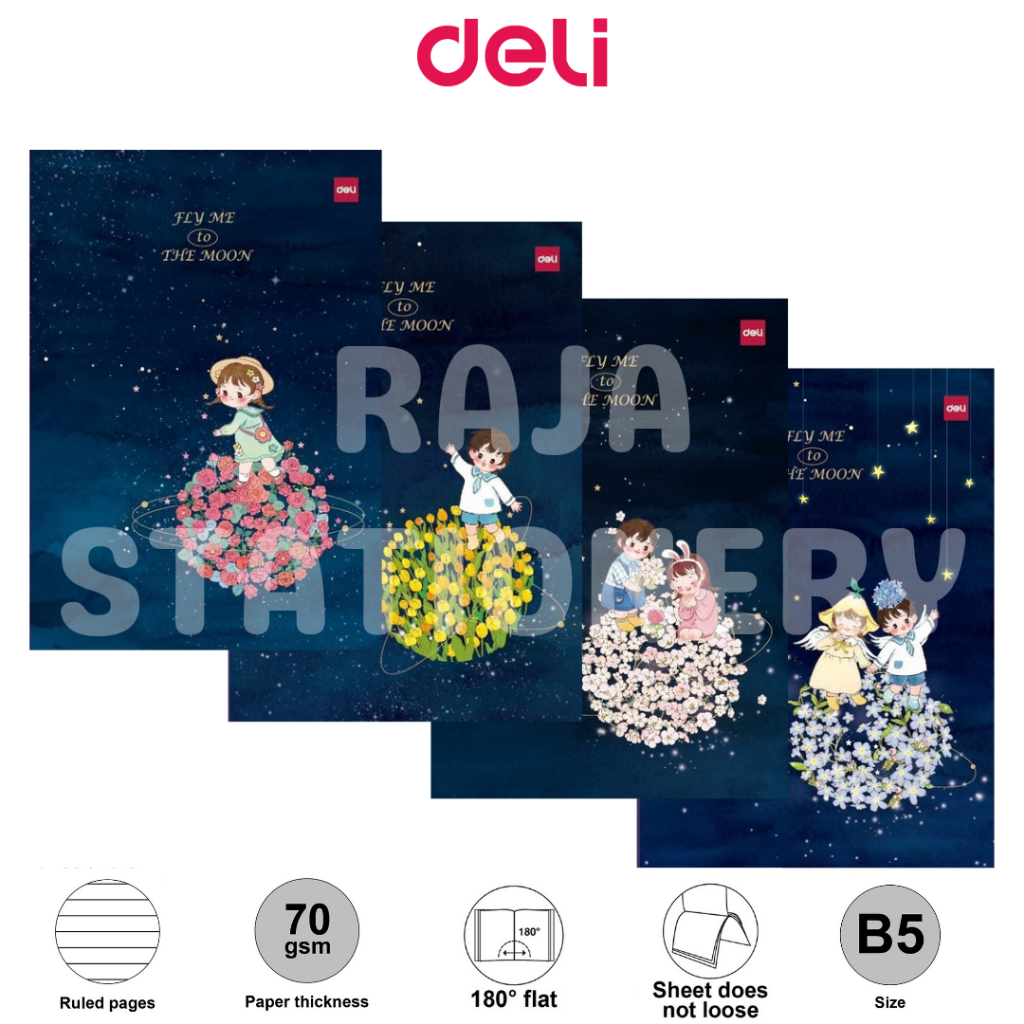 Deli Notebook B5 Sewing Cover / Deli B5 Notebook with Flower Sewing Motif