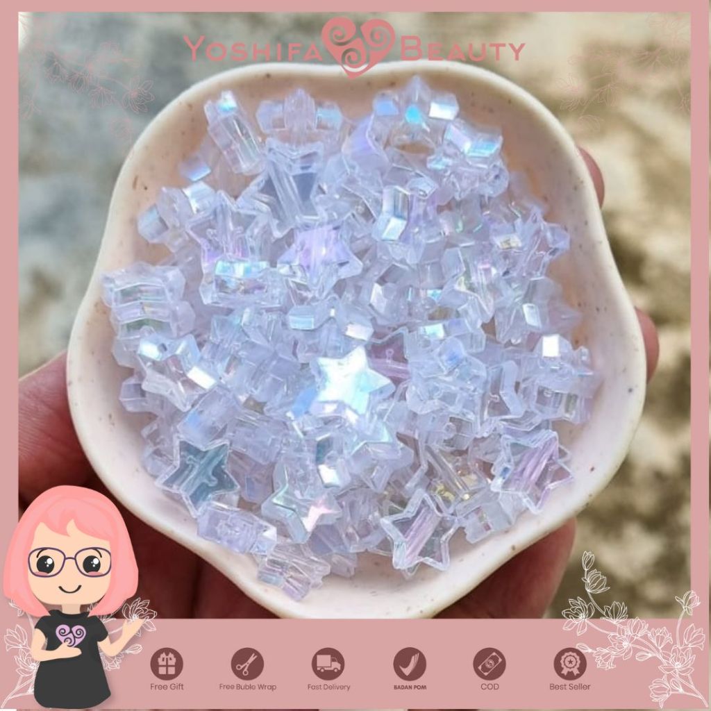 ลูกปัดดาวสี AB ใส 30 ชิ้น