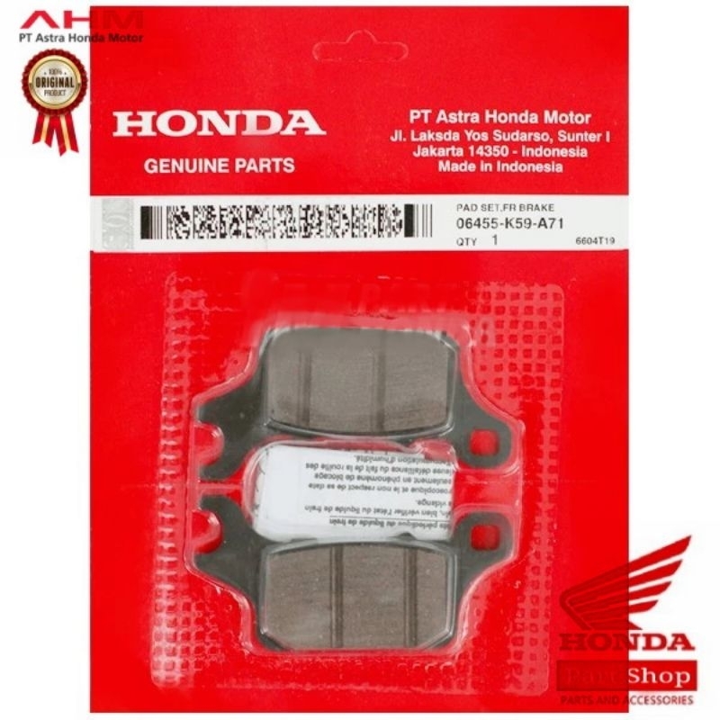 06455-K59-A71 ผ้าเบรคหน้า Vario 125 150 ใหม่ 2018 2022