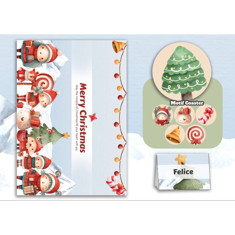 TABLE DECOR CHRISTMAS DINNER CHRISTMAS PLACE MAT, BABY SHOWER / วันเกิด / SWEET17