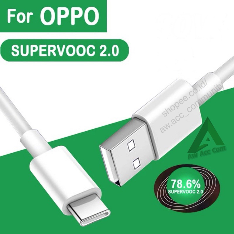 OPPO Super VOOC Type C Data Cable Flash Charger A38 A58 A78 Reno 7 7z 8 8z 8T A57 A74 A76 A77s A95 A