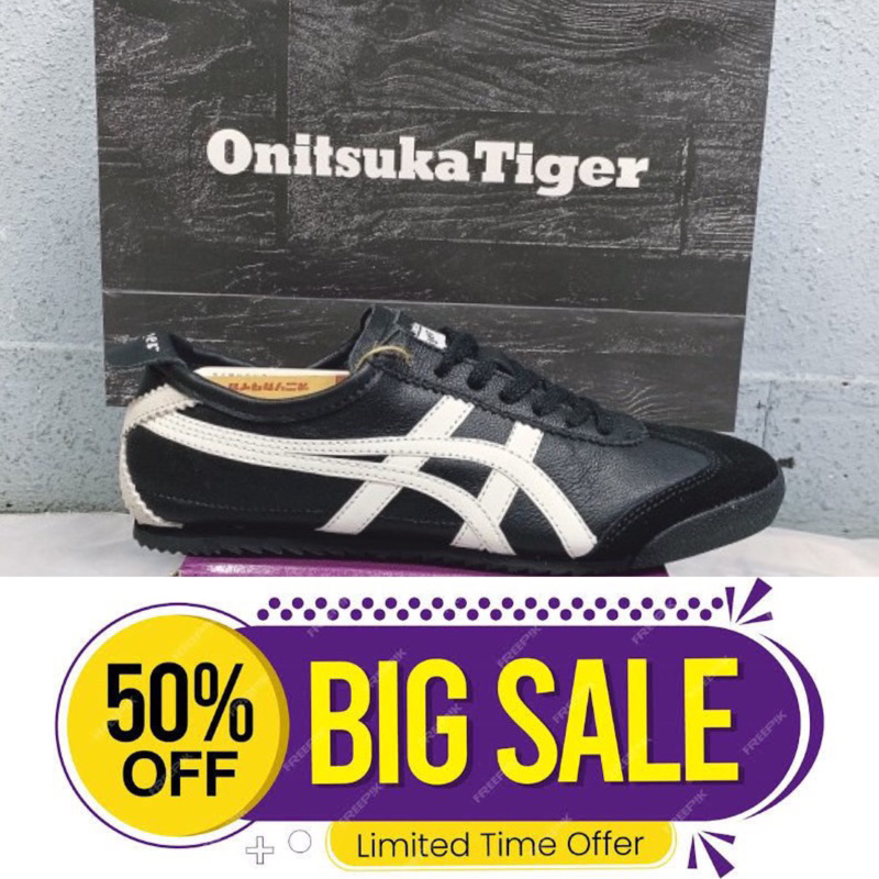 Onitsuka Tiger Mexico 66 Nippon Made Japan รองเท้าผ้าใบลําลอง สีขาว สีดํา
