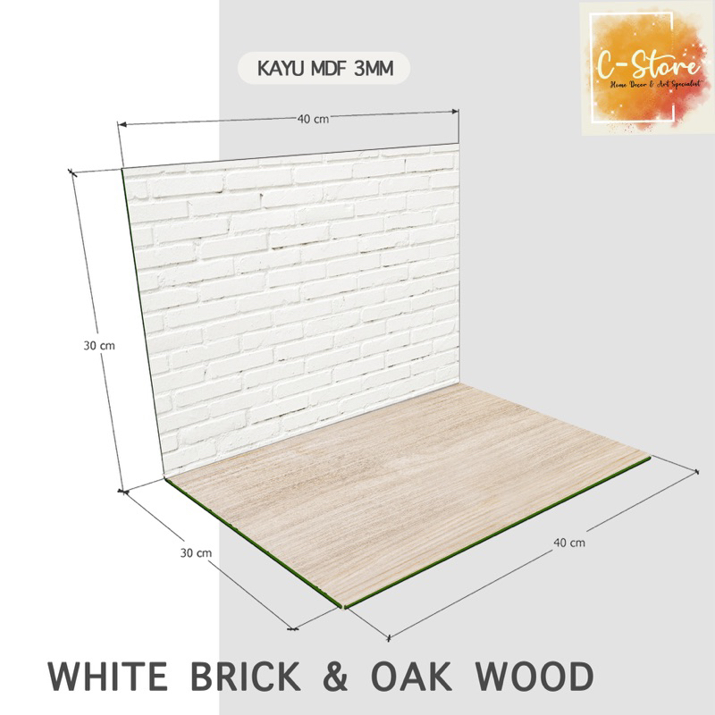 Putih Alas Product Photo Folding Background White Brick Hardboard 30 x 40