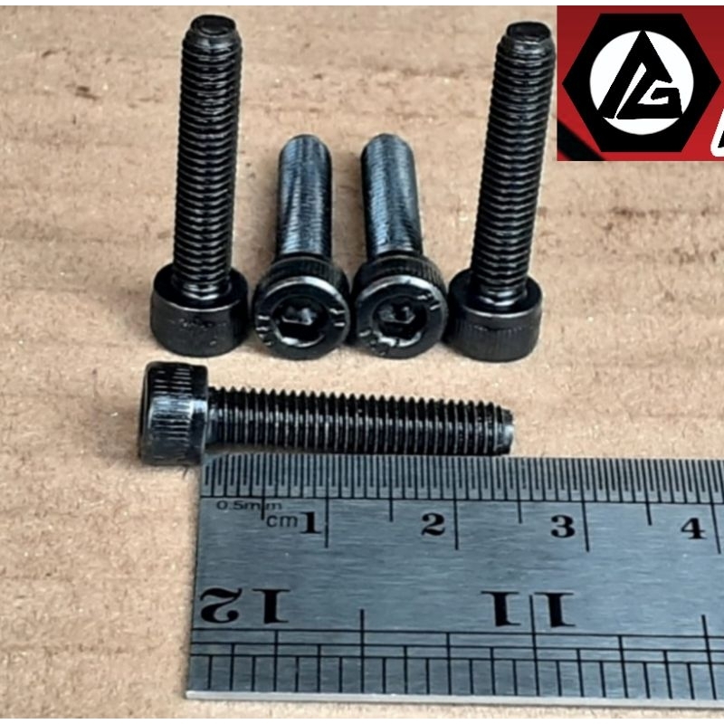 Bolt L M8x25 (2.5 ซม.) กุญแจ L6 เหล็กสีดํา / Hex Socket L M8 x 25 (Bolt 12)