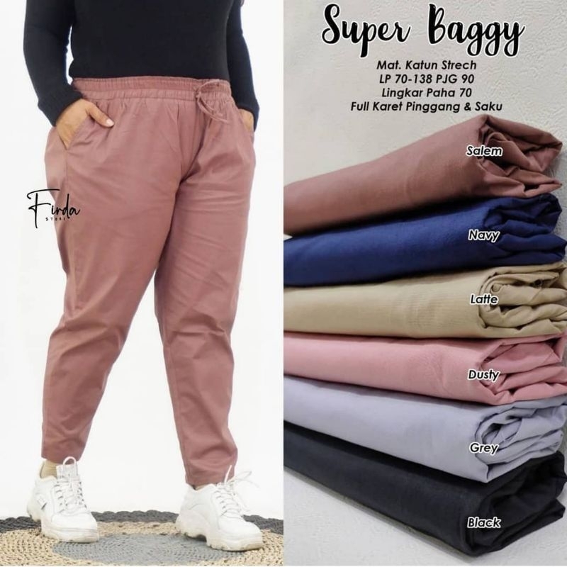 BAGGY PANTS NOBY PANTS JUMBO 4XL 5XL 6XL 7XL กางเกงพื้นฐาน super jumbo / กางเกงทํางานผู้หญิง
