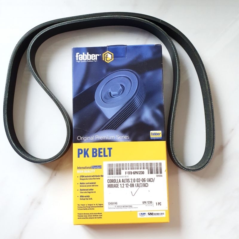 VANBELT เข็มขัดพัดลม MIRAGE / COROLLA ALTIS 2002-2006 6PK1230 FABER