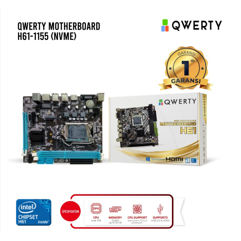 เมนบอร์ด Qwerty H61 LGA 1155 NVME