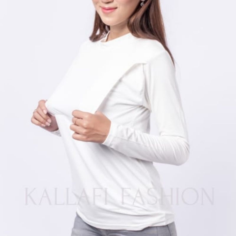 เสื้อยืดให้นมพรีเมี่ยม Cuffs / แขนยาวพยาบาล Cuffs / Nursing Buntung T-Shirt