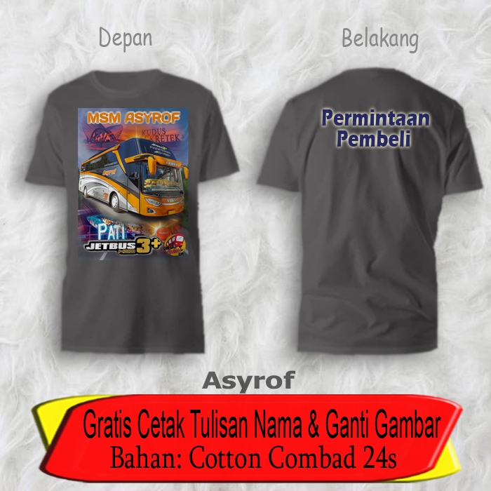 เสื้อยืด Om Basuri Tellet Asyrof Bus Mania / เสื้อยืด Asirof Bus Mania / เสื้อการท่องเที่ยว Om Basur