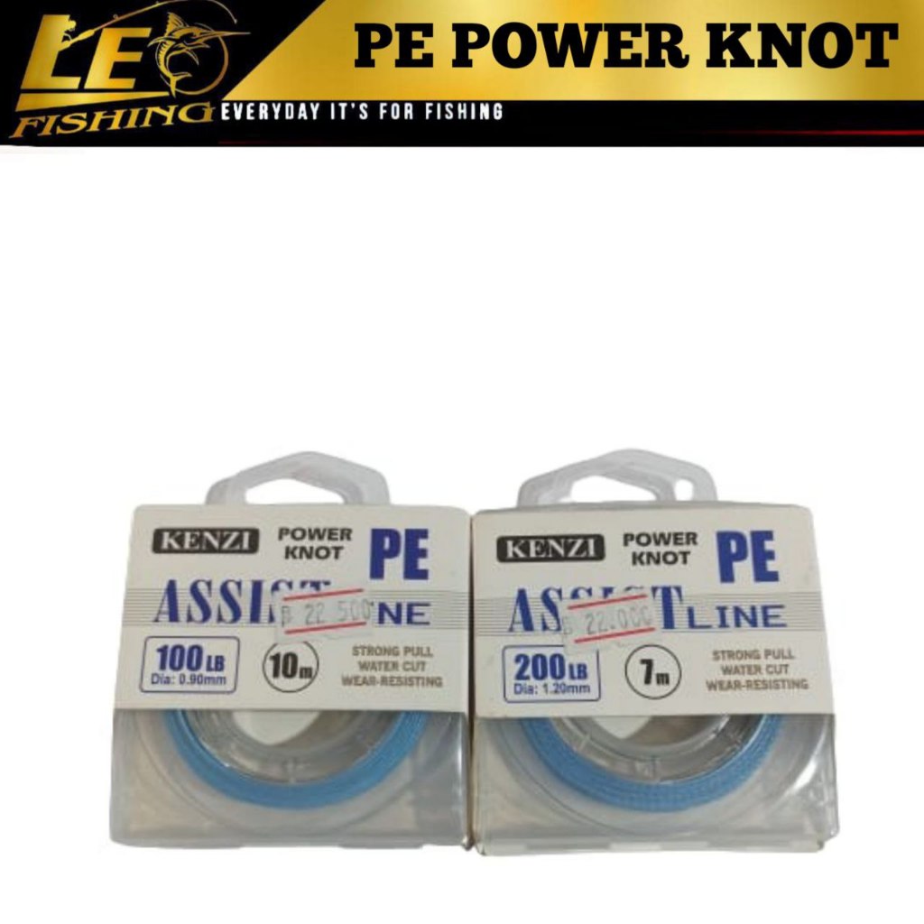 PE KENZI POWER KNOT PE ASSIST LINE TALI KEVLAR ขนาด 80LB 100LB 150LB 200LB 250LB 300LB