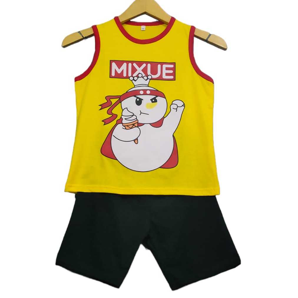 ชุดเดี่ยวของ CHILDREN พร้อม MIXUE MOTIF AGES 1-10 ปี