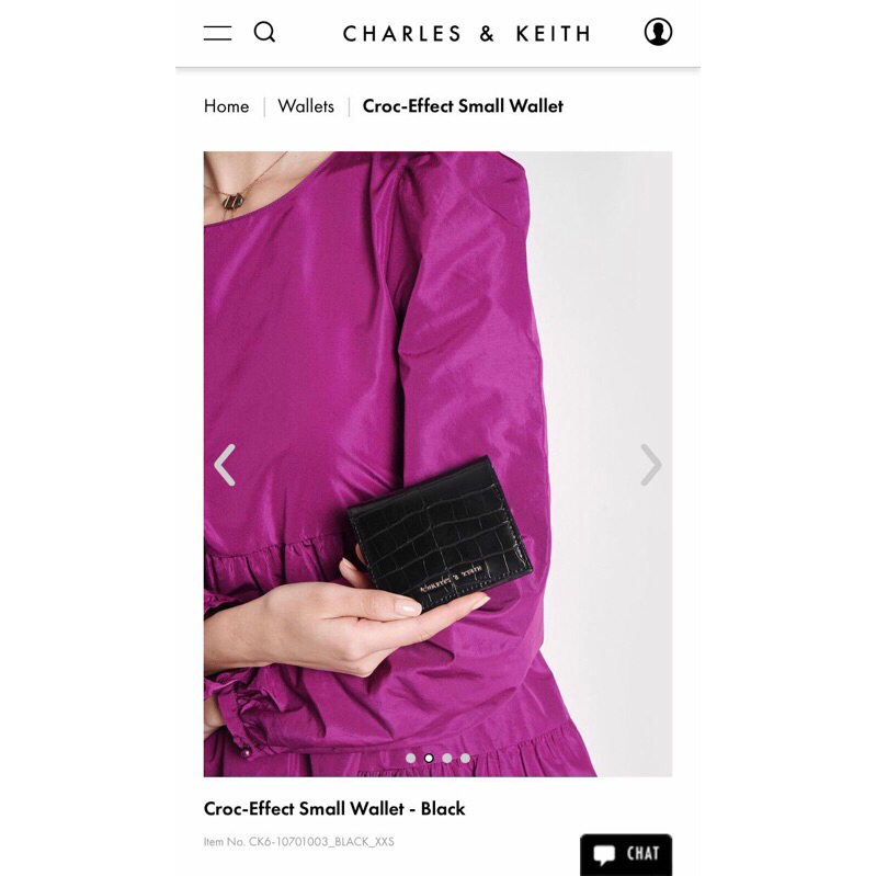 Charles & KEITH - Croc Small Wallet สีดํา