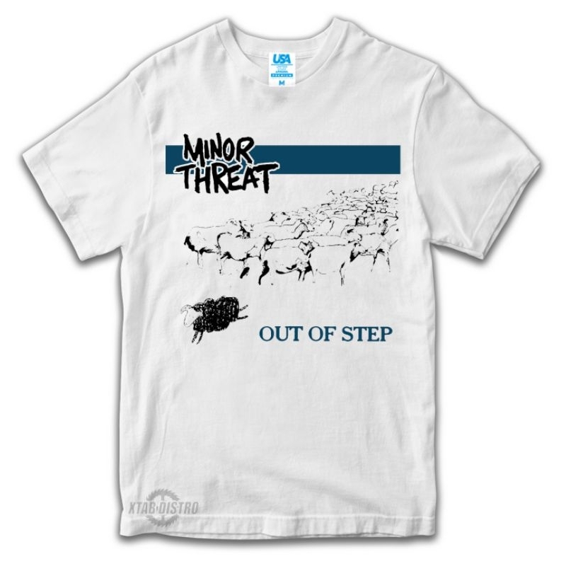 MINOR TREAT WHITE OUT OF STEP เสื้อยืดพรีเมี่ยม รักษาเล็กน้อย เสื้อยืดวงร็อคพังค์