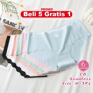 [PAKET HEMAT] 6pcs Celana Dalam Seamless Wanita CD Premium Quality Es Sutra CD Seamless wanita Selusin CD 1/2 lusin celana dalam lusinan 1005