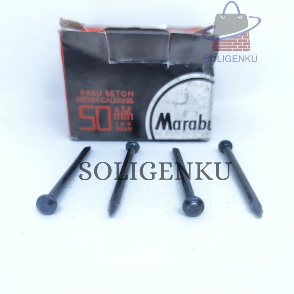 Hitam Marabu ตะปูคอนกรีตสีดํา 100 ชิ้น 5CM