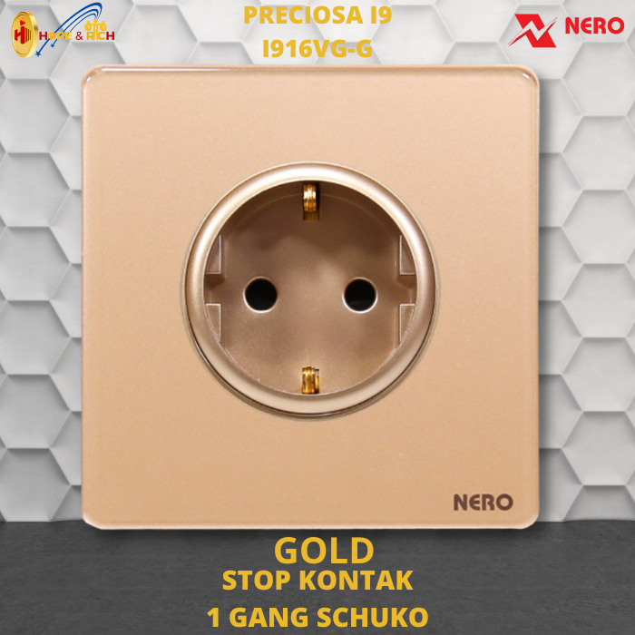 Nero PRECIOSA I916VG-GOLD ซ็อกเก็ต 1 Gang Schuko