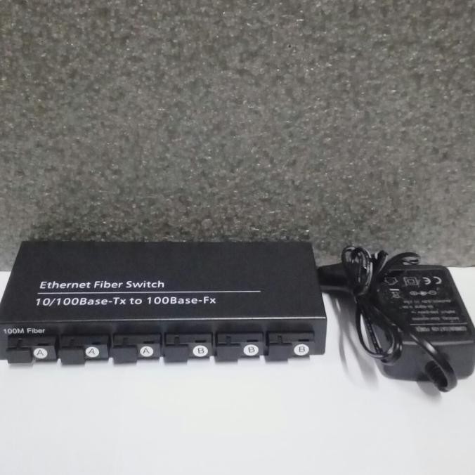Media Converter 6 พอร์ต FO Switch Fiber Optic SC 2 Lan 6FO 2Lan 100 mbp