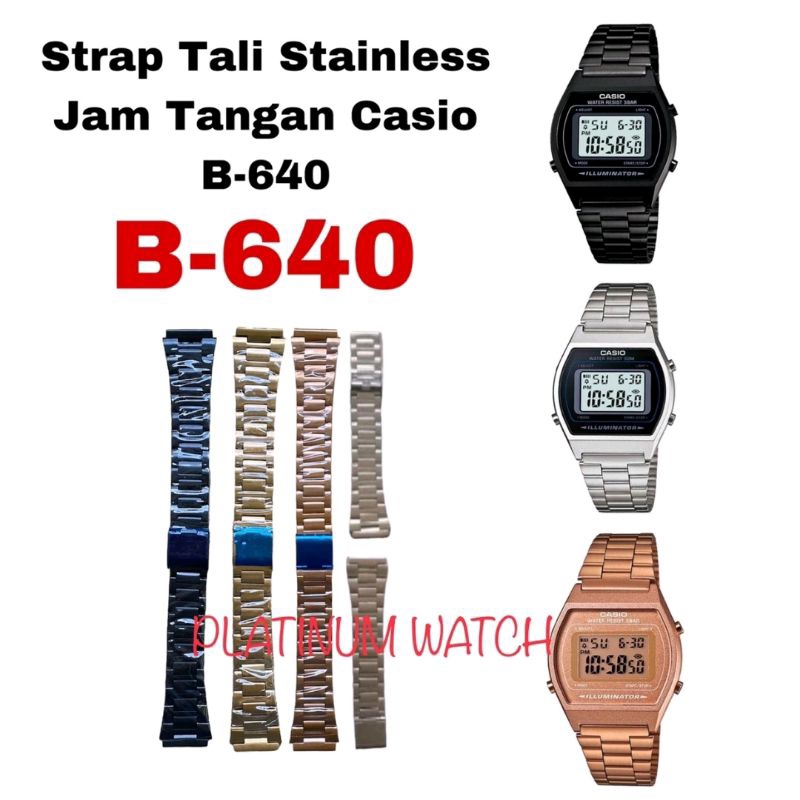 Casio B-640 B-640 B-640 B 640 สายนาฬิกาสแตนเลส Casio b640 สายนาฬิกาสแตนเลส