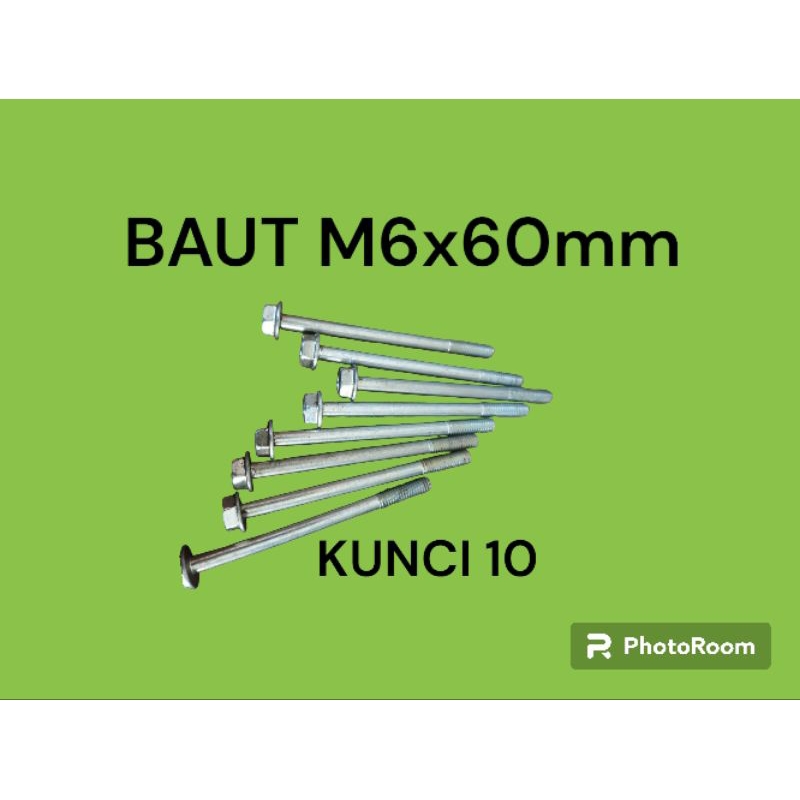 MESIN FLANGE BOLT M6x60mm KEY 10 BOLT ENGINE CVT ETC.