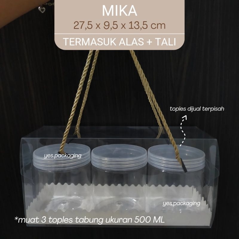[27.5X9.5X13.5 ซม.] Mika Tali กล่องบรรจุภัณฑ์ กระปุกใส่คุกกี้ ขนมหวาน เค้ก ฟองน้ําม้วน Mica Tali สีใส