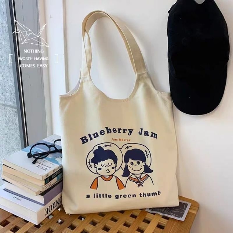 Rizkibag New Part 4 กระเป๋าโท้ตผ้าแคนวาสสไตล์เกาหลี