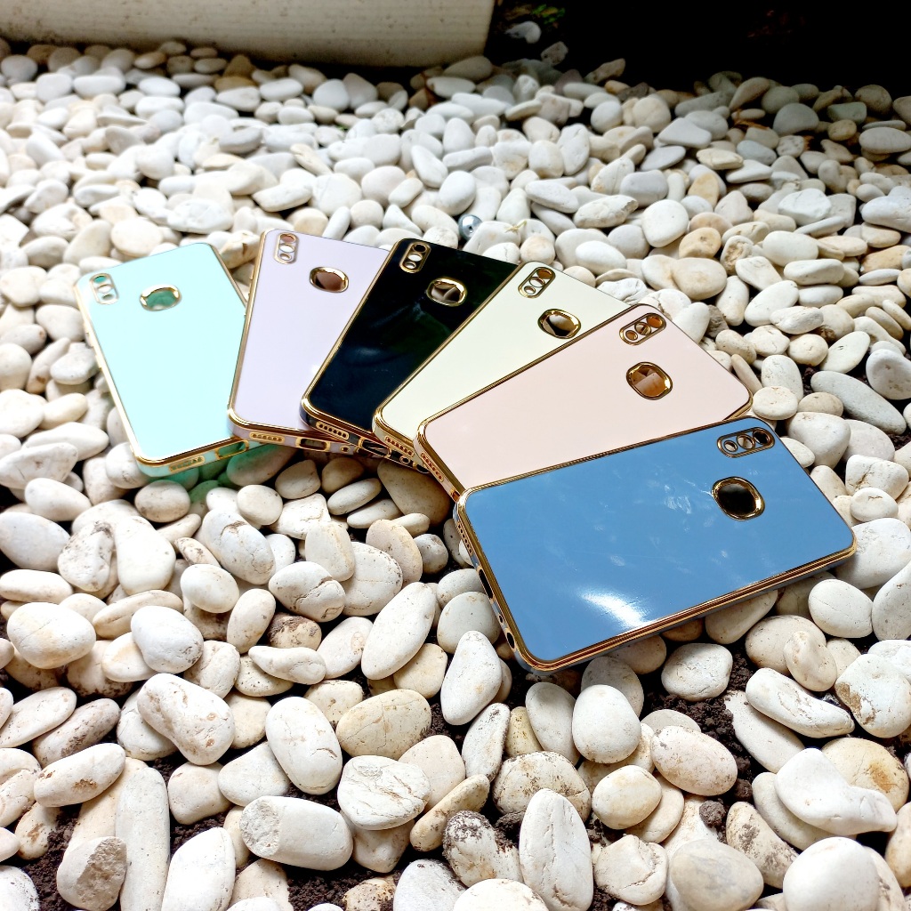 Vivo 1723 1727 Softcase Glossy List Chrome Vivo V9 V9 pro เคสซิลิโคน