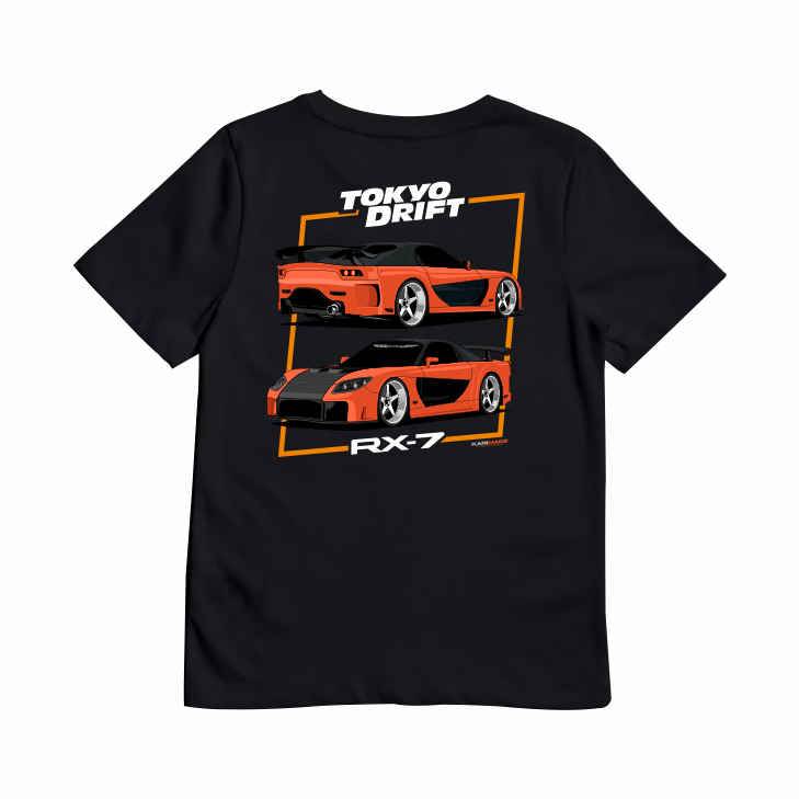 KRMK เสื้อยืด Distro สําหรับเด็ก Unisex พร้อมภาพรถ MAZDA RX7 HAN DRIFT TOKYO