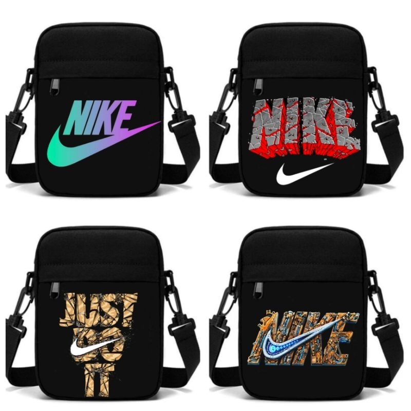 Hitam Black Nike Distro Sling Bag Material 100% Cordura Canvas / Nike Mini Sling Bag / Nike Distro Logo Mini Sling Bag