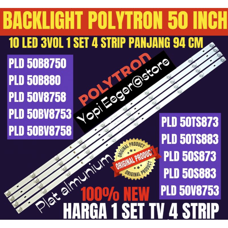 POLYTRON 50 INCH LCD LED TV BACKLIGHT PLD-50B8750- PLD-50B880- PLD-50BV8753- PLD-50V8758 50 INCH TV 