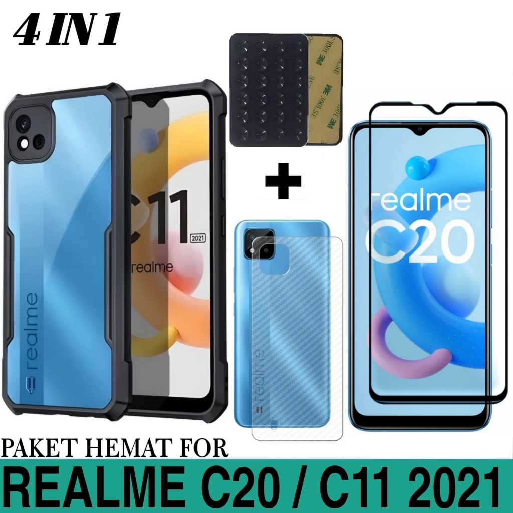 SOFT CASE REALME C20 C11 2021 CASE FUSION ARMOR ฟรีกระจกนิรภัย + GARSKIN และ OCTOPUS