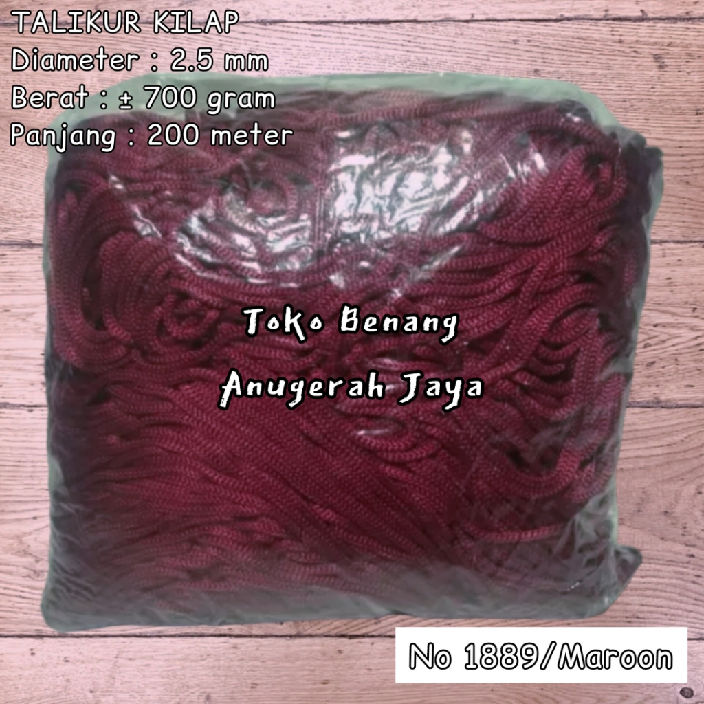 Maroon Shiny Nylon Rope No. 1889
