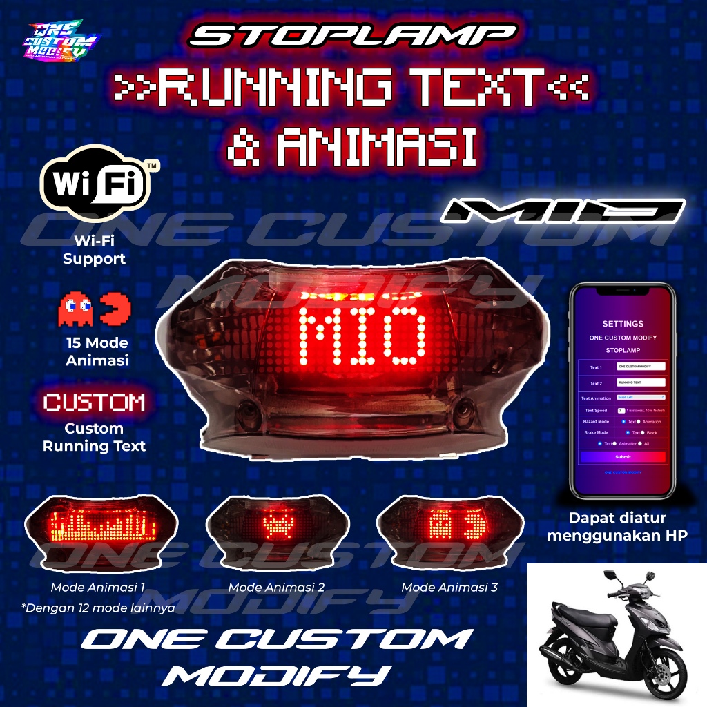 ไฟเบรก LED รูปการ์ตูน Mio Sporty สําหรับรถจักรยานยนต์