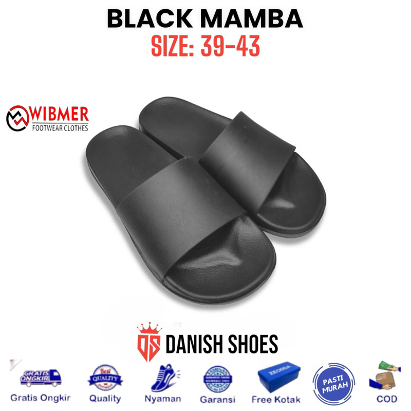 Hitam men& 39;s slop รองเท้าแตะ / รองเท้าแตะ pylon slipper / รองเท้าแตะผู้ชาย / รองเท้าแตะสีดํา / รอ