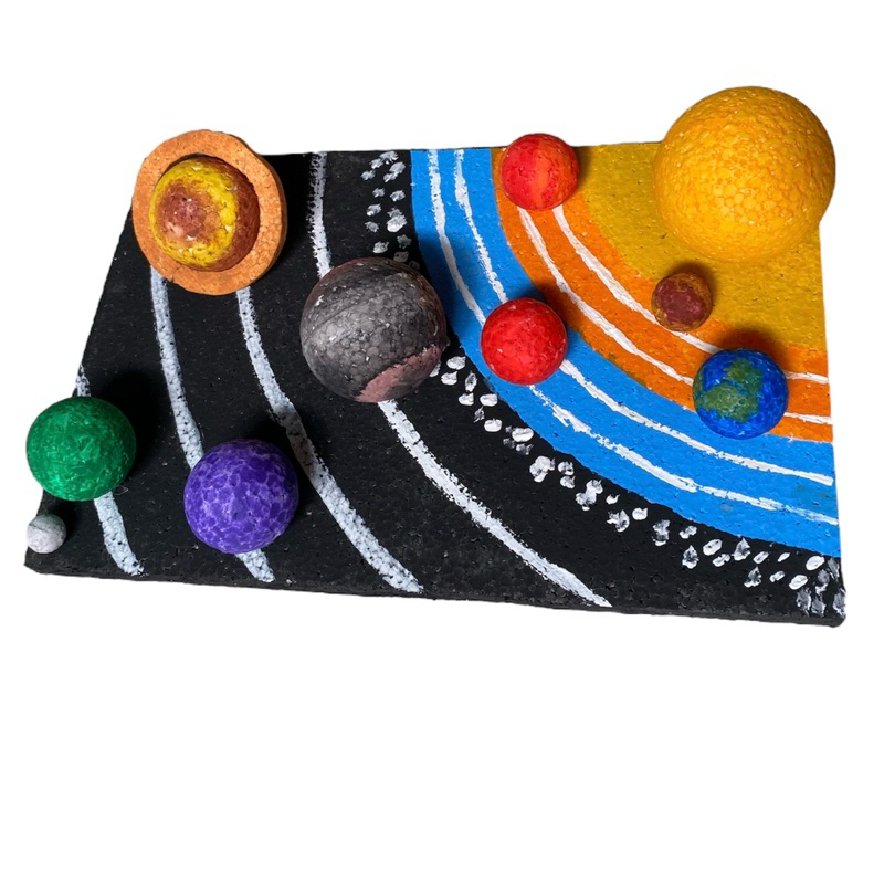 ระบบสุริยะครบชุด Mockup Ball Planets ทําจากโฟมพร้อมสีไม้ก๊อกครบชุด