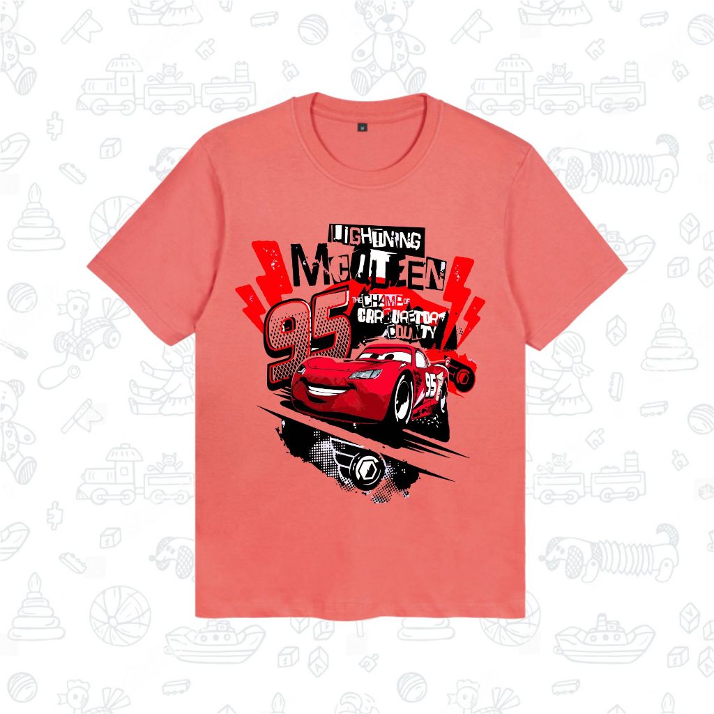 เสื้อยืดเด็ก Mcqueen The Cars อายุ 1-12 ปี