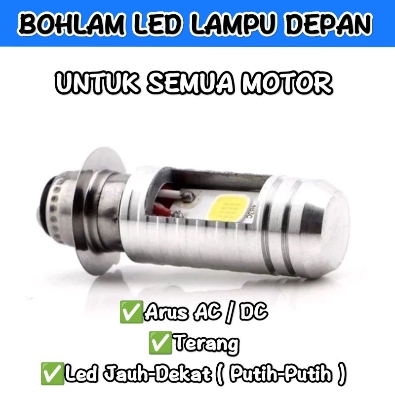 H6 FRONT LED BULB 2 ด้านข้าง AC DC LED MAIN สําหรับรถจักรยานยนต์ทั้งหมด (UNIVERSAL)