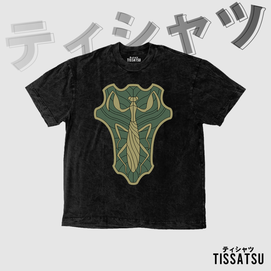 เสื้อยืด พิมพ์ลายโลโก้อนิเมะ Tissatsu Kaos Black Clover Green Mantis โอเวอร์ไซซ์ โอเวอร์ไซซ์ สําหรับผู้ชาย BC-6