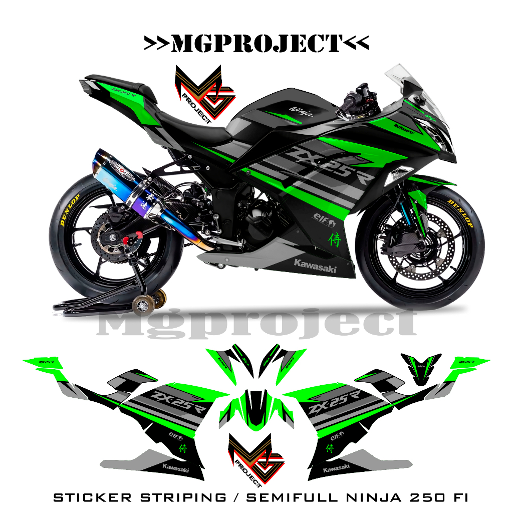 Ninja fi 25, ninja 250fi striping พร้อมกราฟิกกึ่งเต็มตัว, สติ๊กเกอร์ ninja fi 250, zx25r