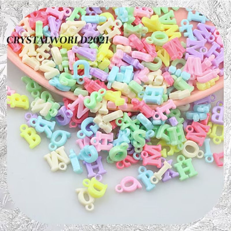 (25 ชิ้น) สุ่มแขวน LETTER BEADS แขวน LETTER BEADS สําหรับ PENDANTS