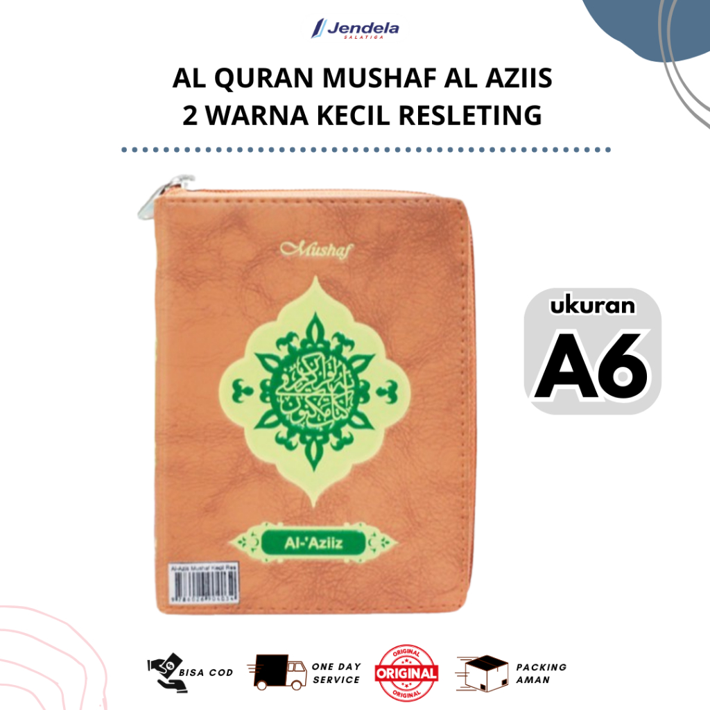 Al-quran Mushaf Al-Aziis 2 สี A6 Zipper - กระเป๋าอัลกุรอาน