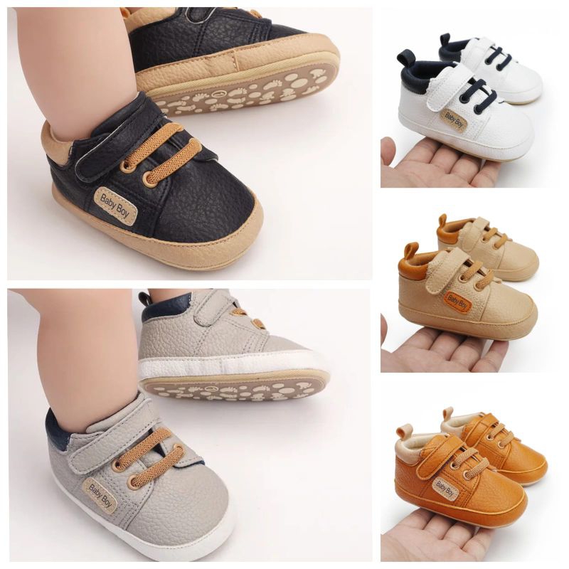 รองเท้า Coco BABY BOY BABY BOY 0-12 เดือนรองเท้า Prewalker สําหรับเด็กผู้ชายล่าสุด